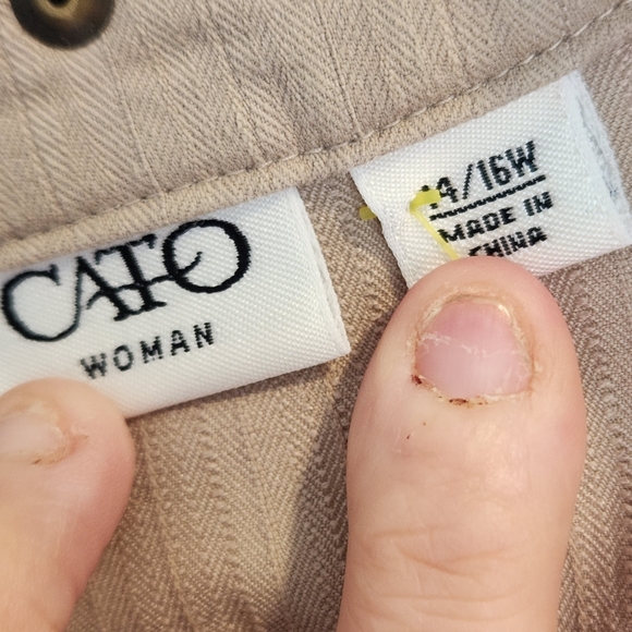 Cato Beige Utility Jacket with Stud Accents Size 14/16W Euc - Picture 3 of 5